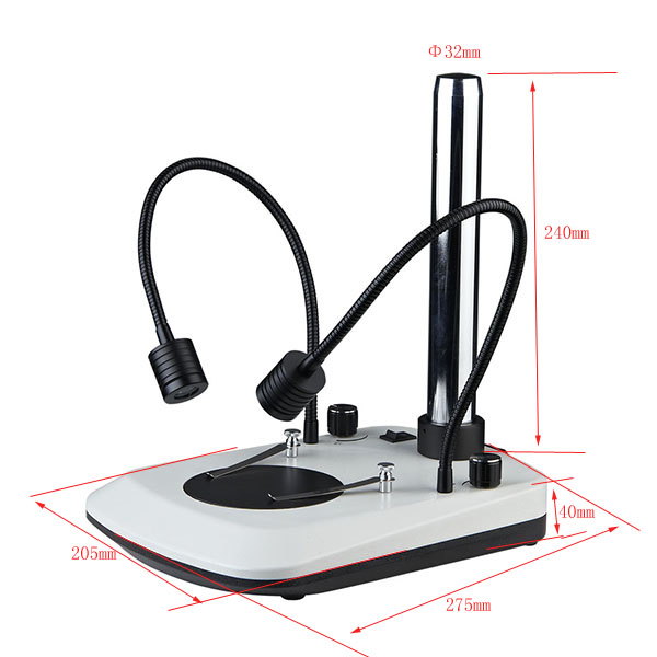 dual gooseneck microscope stand diamension