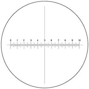 scale with crossline  reticle  eyepiece graticule  horizontal  micrometer