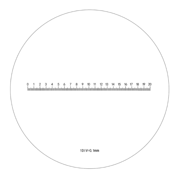 eyepiece scale reticle graticule micrometer measure specimen