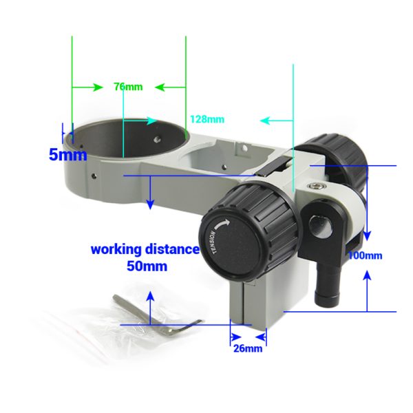 Focus mount E arm 76mm 16mm focusing rack of microscope tension - Image 2