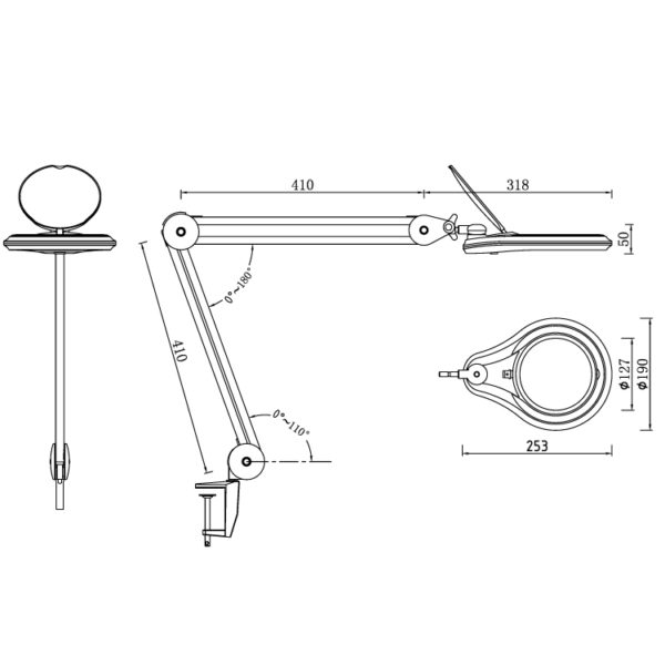 Antistatic magnifying lamp 127mm lens led magnifier electrostatic prevention - Image 2