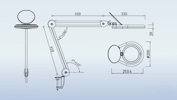 magnifying lamp inspection observation repair Articulated arm - Image 2